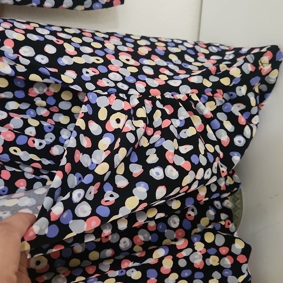 Colorful Polka Dot Faux Wrap Blouse Retro Career Elegant 2X Date Night Feminine - Picture 6 of 9